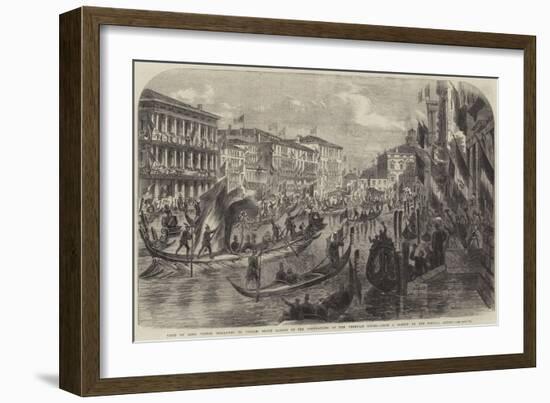 Visit of King Victor Emmanuel to Venice, State Barges of the Deputations of the Venetian Cities-null-Framed Giclee Print