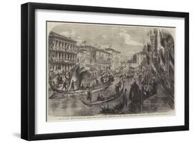 Visit of King Victor Emmanuel to Venice, State Barges of the Deputations of the Venetian Cities-null-Framed Giclee Print