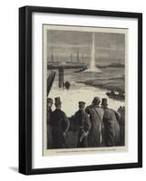 Visit of Members of the House of Commons to Portsmouth, Exploding a Spar Torpedo-null-Framed Giclee Print