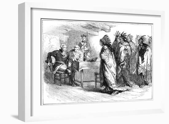 Visit of Pontiac and the Indians to Major Gladwin, 1763-Whymper-Framed Giclee Print