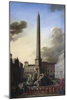 Visit of Pope Innocent X to Fountain of Rivers at Piazza Navona, Circa 1651-Filippo Gagliardi-Mounted Giclee Print