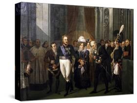 Visit of Prince of Salerno, Leopold of Bourbon to French Institute-Louis Nicolas Lemasle-Stretched Canvas