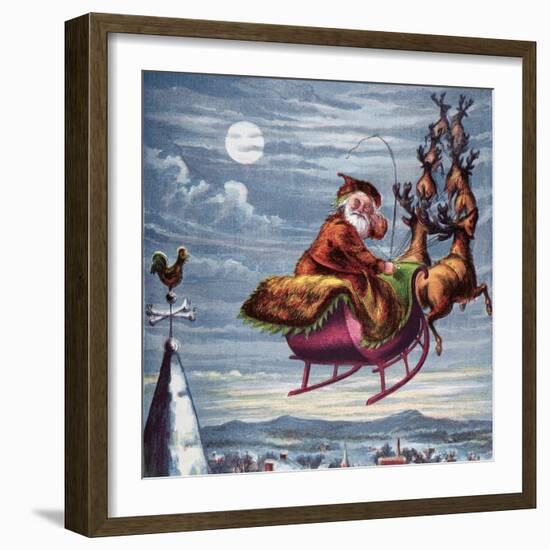 Visit of St. Nicholas, Illustration from 'Aunt Louisa's Big Picture Series', New York 1871-null-Framed Giclee Print