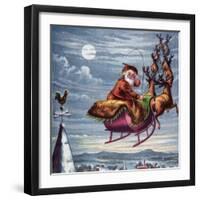 Visit of St. Nicholas, Illustration from 'Aunt Louisa's Big Picture Series', New York 1871-null-Framed Giclee Print