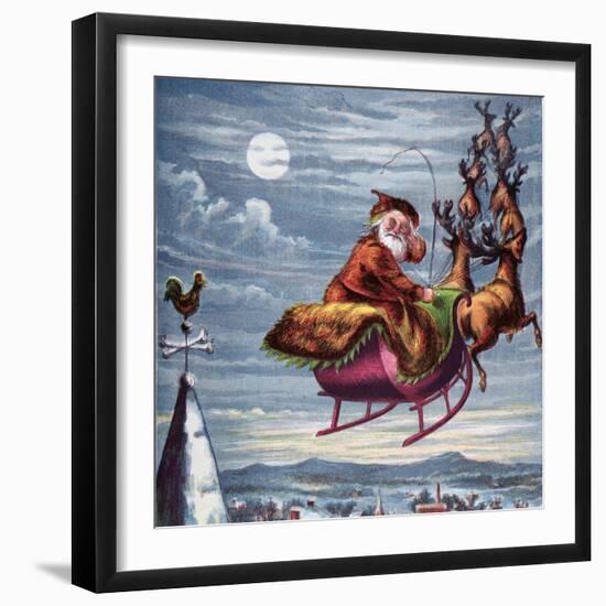 Visit of St. Nicholas, Illustration from 'Aunt Louisa's Big Picture Series', New York 1871-null-Framed Giclee Print