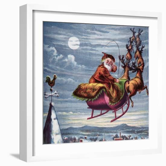 Visit of St. Nicholas, Illustration from 'Aunt Louisa's Big Picture Series', New York 1871-null-Framed Giclee Print