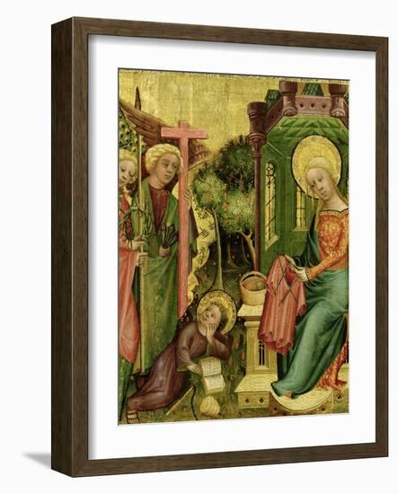 Visit of the Angel, from the Right Wing of the Buxtehude Altar, 1400-10-Master Bertram of Minden-Framed Giclee Print