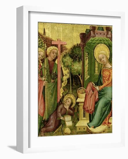 Visit of the Angel, from the Right Wing of the Buxtehude Altar, 1400-10-Master Bertram of Minden-Framed Giclee Print