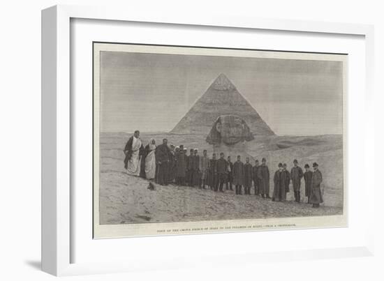 Visit of the Crown Prince of Italy to the Pyramids of Egypt-null-Framed Giclee Print