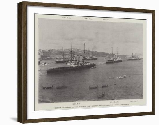 Visit of the German Emperor to Malta, the Hohenzollern Entering the Harbour, 15 November-null-Framed Giclee Print