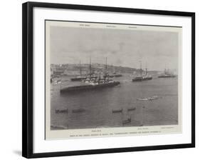 Visit of the German Emperor to Malta, the Hohenzollern Entering the Harbour, 15 November-null-Framed Giclee Print