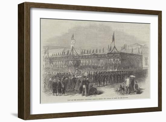 Visit of the Hong-Kong Volunteer Corps to Macao, the Parade in Front of the Pavilion-null-Framed Giclee Print