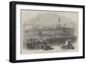 Visit of the Hong-Kong Volunteer Corps to Macao, the Parade in Front of the Pavilion-null-Framed Giclee Print