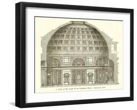 Visit of the Inside of the Pantheon, Rome-null-Framed Giclee Print