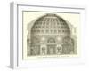 Visit of the Inside of the Pantheon, Rome-null-Framed Giclee Print