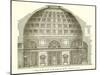 Visit of the Inside of the Pantheon, Rome-null-Mounted Giclee Print