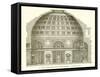 Visit of the Inside of the Pantheon, Rome-null-Framed Stretched Canvas