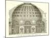 Visit of the Inside of the Pantheon, Rome-null-Mounted Giclee Print