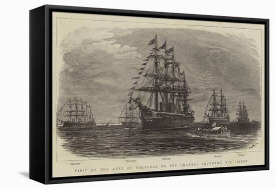 Visit of the King of Portugal to the Channel Squadron Off Lisbon-William Lionel Wyllie-Framed Stretched Canvas