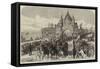 Visit of the Prince of Wales to Chester, Departure from Chester Through the City-Road-null-Framed Stretched Canvas