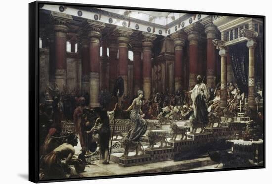 Visit of The Queen of Sheba to King Solomon-Edward John Poynter-Framed Stretched Canvas