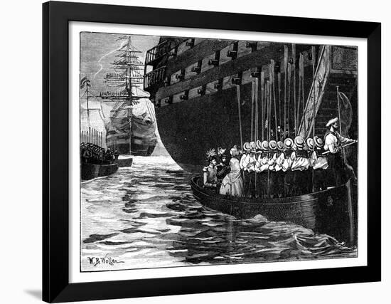 Visit of the Queen to the Emperor and Empress of the French at Cherbourg, France, 1858-William Barnes Wollen-Framed Giclee Print