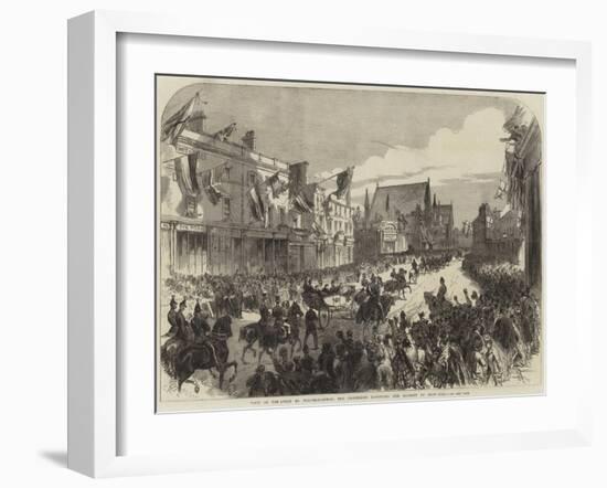 Visit of the Queen to Wolverhampton, the Procession Escorting Her Majesty Up Snow-Hill-null-Framed Giclee Print