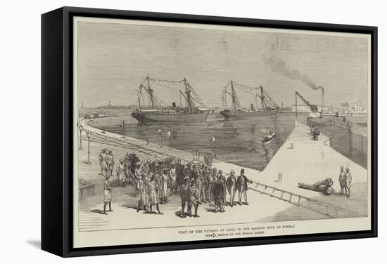 Visit of the Viceroy of India to the Sassoon Dock at Bombay-null-Framed Stretched Canvas