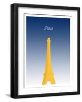 Visit Paris - At Night (minimalist)-The Saturday Evening Post-Framed Giclee Print