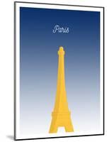Visit Paris - At Night (minimalist)-The Saturday Evening Post-Mounted Giclee Print