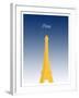 Visit Paris - At Night (minimalist)-The Saturday Evening Post-Framed Giclee Print