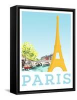 Visit Paris-The Saturday Evening Post-Framed Stretched Canvas