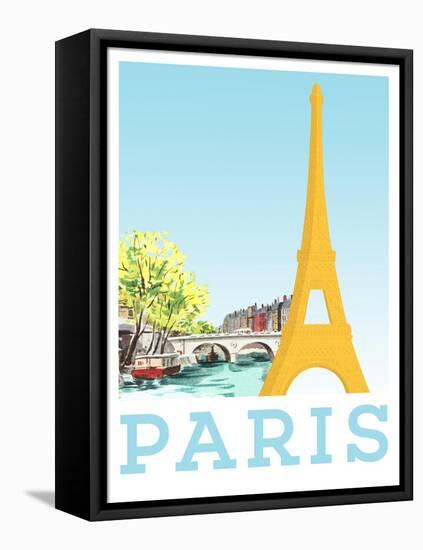 Visit Paris-The Saturday Evening Post-Framed Stretched Canvas