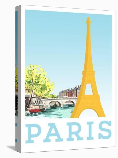 Visit Paris-The Saturday Evening Post-Stretched Canvas