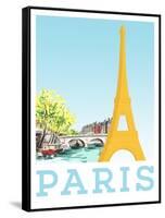 Visit Paris-The Saturday Evening Post-Framed Stretched Canvas