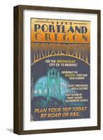 Visit Portland, Oregon - Bridgetown Sign-Lantern Press-Framed Art Print