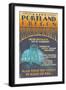 Visit Portland, Oregon - Bridgetown Sign-Lantern Press-Framed Art Print