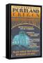 Visit Portland, Oregon - Bridgetown Sign-Lantern Press-Framed Stretched Canvas