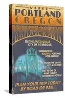 Visit Portland, Oregon - Bridgetown Sign-Lantern Press-Stretched Canvas
