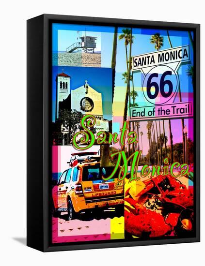 Visit Rainbow Santa Monica 5-Victoria Hues-Framed Stretched Canvas