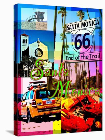 Visit Rainbow Santa Monica 5-Victoria Hues-Stretched Canvas