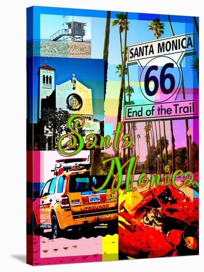 Visit Rainbow Santa Monica 5-Victoria Hues-Stretched Canvas