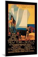 Visit Romantic Spain: Rapid Direct Steamship Service from New York to Sevilla-null-Mounted Art Print