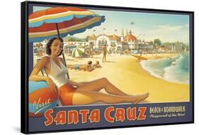 Visit Santa Cruz-Kerne Erickson-Framed Stretched Canvas