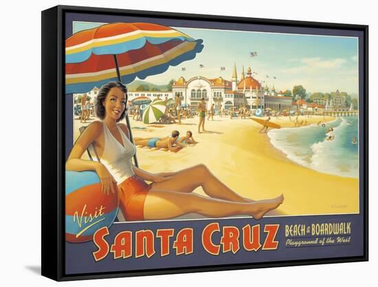 Visit Santa Cruz-Kerne Erickson-Framed Stretched Canvas