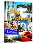 Visit Santa Monica 2-Victoria Hues-Stretched Canvas