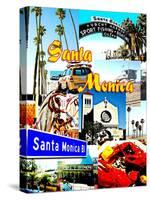 Visit Santa Monica 2-Victoria Hues-Stretched Canvas