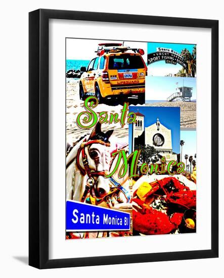 Visit Santa Monica 3-Victoria Hues-Framed Giclee Print