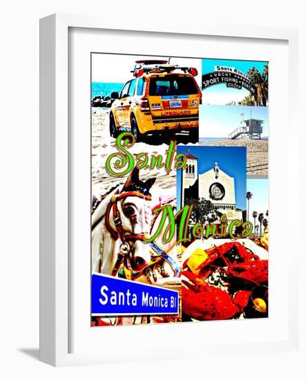 Visit Santa Monica 3-Victoria Hues-Framed Giclee Print