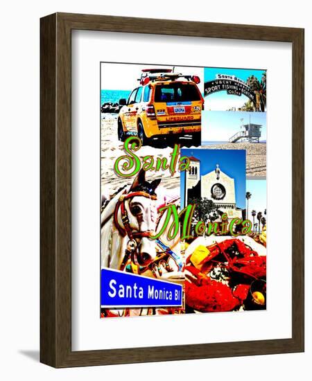 Visit Santa Monica 3-Victoria Hues-Framed Giclee Print